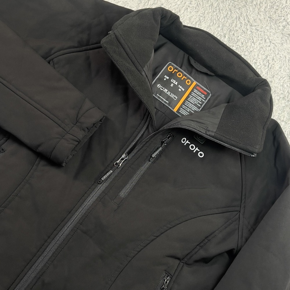 Ororo Jacket Womens S Black Heated Hooded Lined Full Zip‎ Softshell Insulated